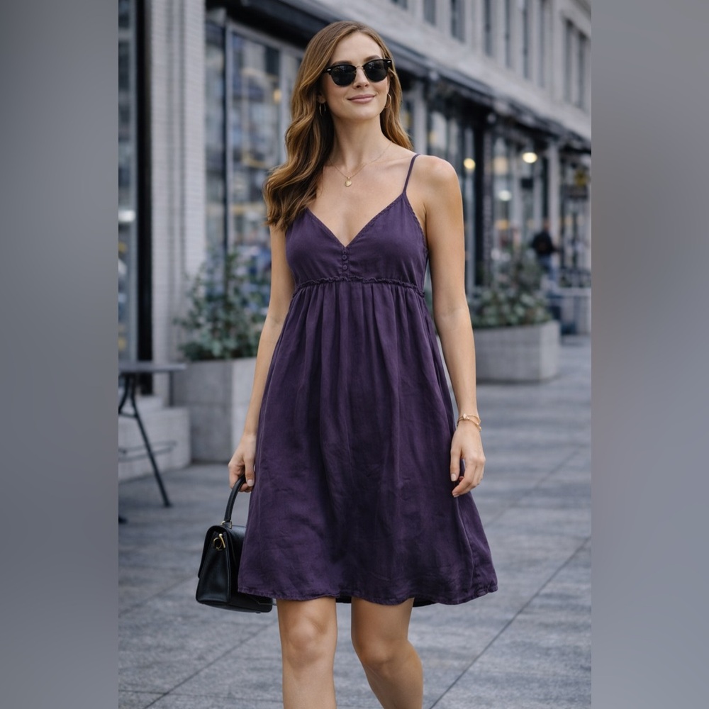 GAP Plum Babydoll Dress Size 0 Spaghetti Strap Flowy Mini Dress